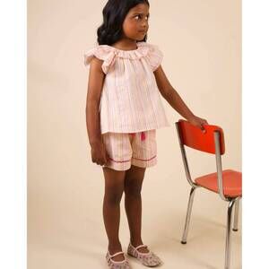 NEW EARLY SUNDAY roman waistband shorts in pink stripe